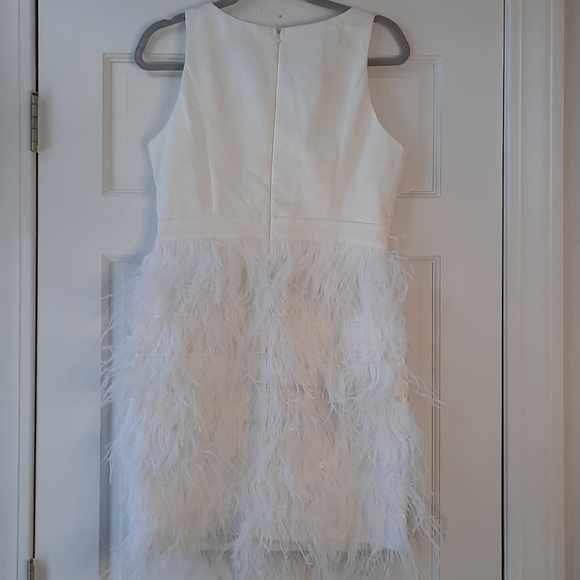 BHLDN Anthem White Feather Mini Dress New size Small - Picture 5 of 9